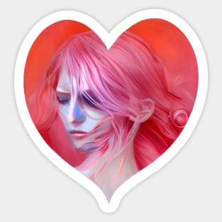 Anime Portrait In Heart (Valentines Special) Sticker